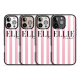 iPhone 16 Pro Max Personalised Pink Stripes Black Impact Phone Case