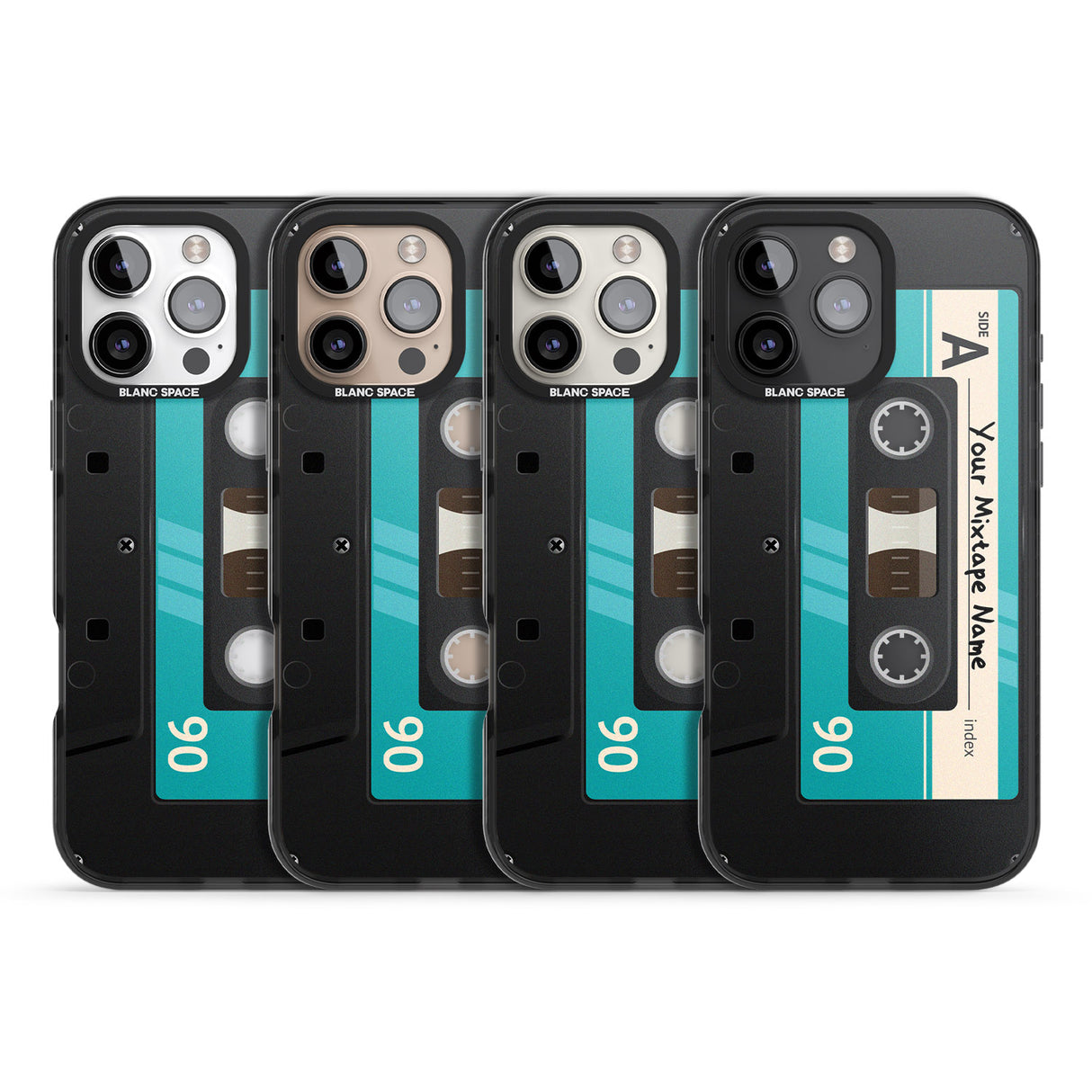 iPhone 16 Pro Max Personalised Dark Cassette Black Impact Phone Case