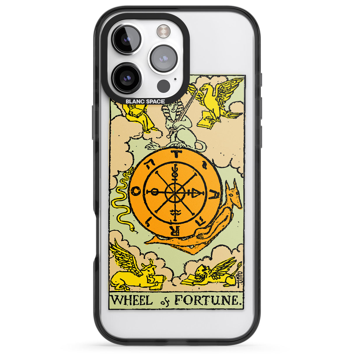 iPhone 16 Pro Max Personalised Wheel of Fortune Tarot Card - Colour Black Impact Phone Case