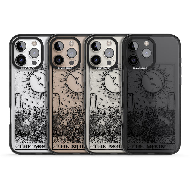 iPhone 16 Pro Max Personalised The Moon Tarot Card - Transparent Black Impact Phone Case