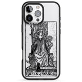 iPhone 16 Pro Max Personalised Queen of Wands Tarot Card - Transparent Black Impact Phone Case