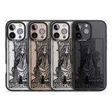 iPhone 16 Pro Max Personalised Queen of Wands Tarot Card - Transparent Black Impact Phone Case