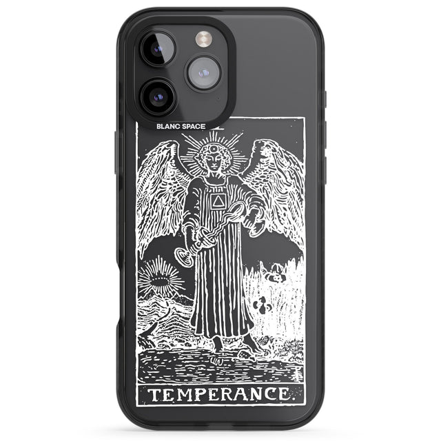 iPhone 16 Pro Max Personalised Temperance Tarot Card - White Transparent Black Impact Phone Case