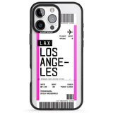 iPhone 16 Pro Max Personalised Los Angeles Boarding Pass Black Impact Phone Case