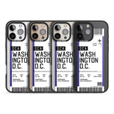 iPhone 16 Pro Max Personalised Washington D.C. Boarding Pass Black Impact Phone Case