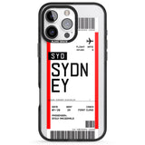 iPhone 16 Pro Max Personalised Sydney Boarding Pass Black Impact Phone Case