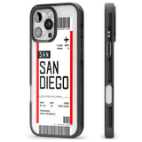 iPhone 16 Pro Max Personalised San Diego Boarding Pass Black Impact Phone Case