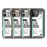 iPhone 16 Pro Max Personalised Lisbon Boarding Pass Black Impact Phone Case