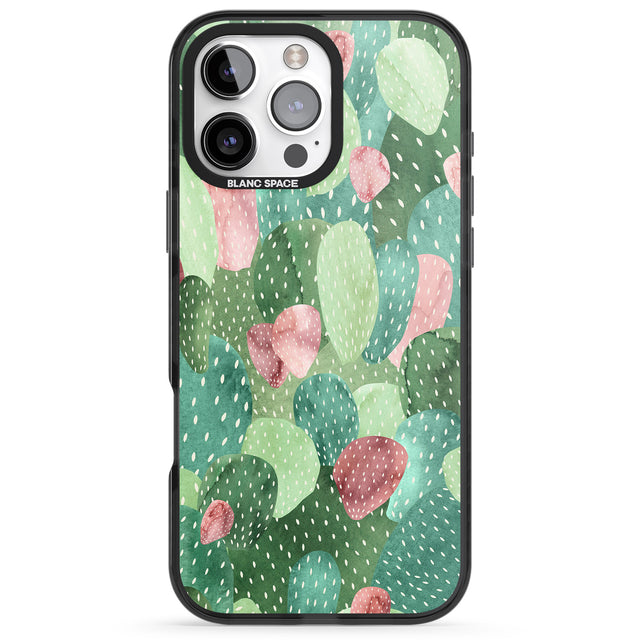 iPhone 16 Pro Max Colourful Cactus Mix Design Black Impact Phone Case