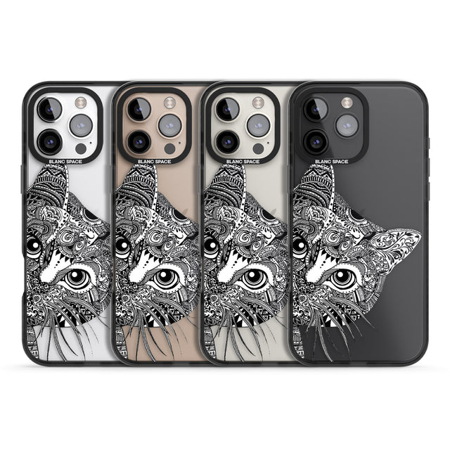 iPhone 16 Pro Max Henna Cat Black Impact Phone Case