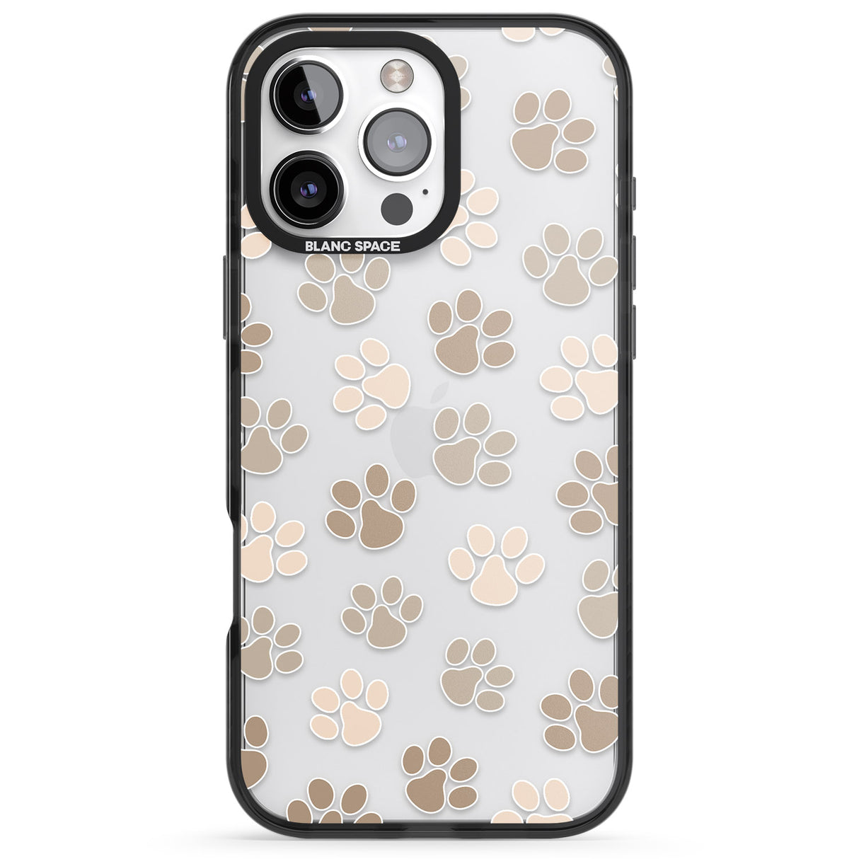 iPhone 16 Pro Max Paw Prints Black Impact Phone Case