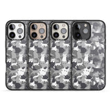 iPhone 16 Pro Max Dark Grey Cat Camouflage Pattern Black Impact Phone Case