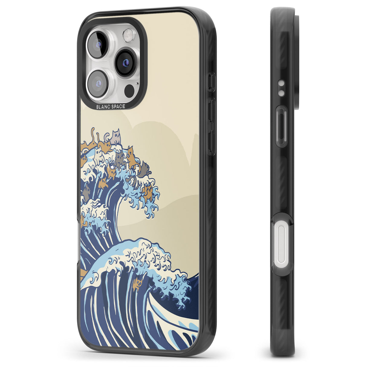 iPhone 16 Pro Max The Great Cat Wave Black Impact Phone Case