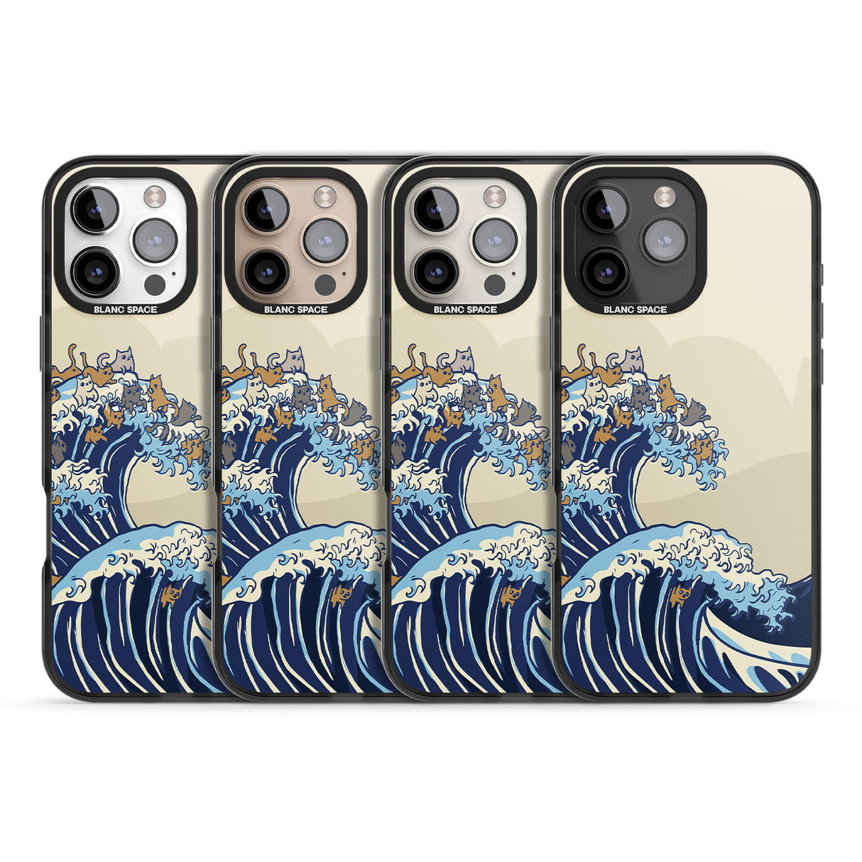 iPhone 16 Pro Max The Great Cat Wave Black Impact Phone Case