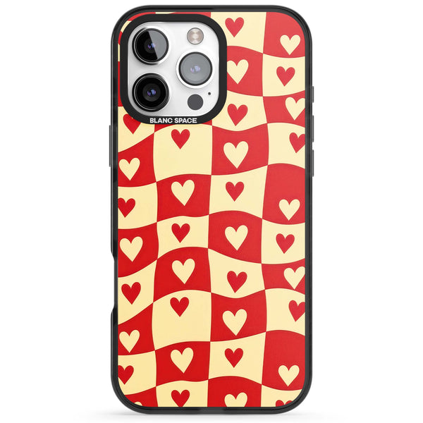 Red Wavy Checked & Hearts
