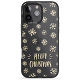 iPhone 16 Pro Max Christmas Snowflake Pattern Black Impact Phone Case