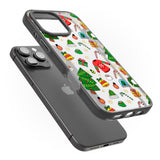 iPhone 16 Pro Max Christmas Mixture Pattern Black Impact Phone Case