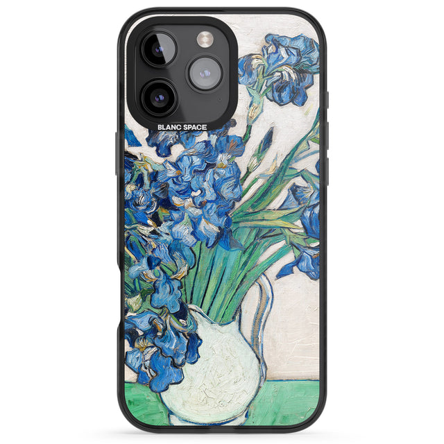 iPhone 16 Pro Max Irises by Vincent Van Gogh Black Impact Phone Case