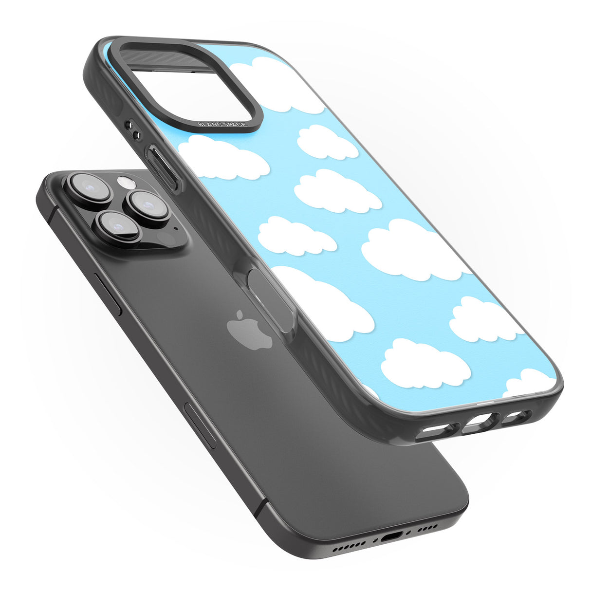 iPhone 16 Pro Max Blue Sky & Clouds Pattern Clear Impact Phone Case + Magsafe