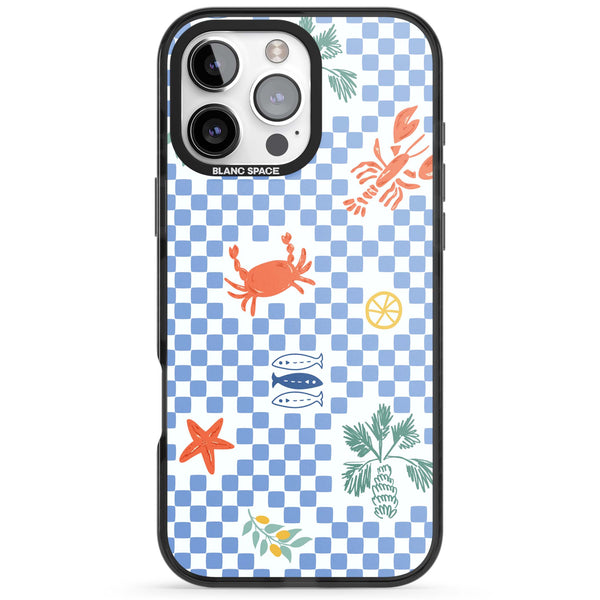Blue Check Coastal Motifs