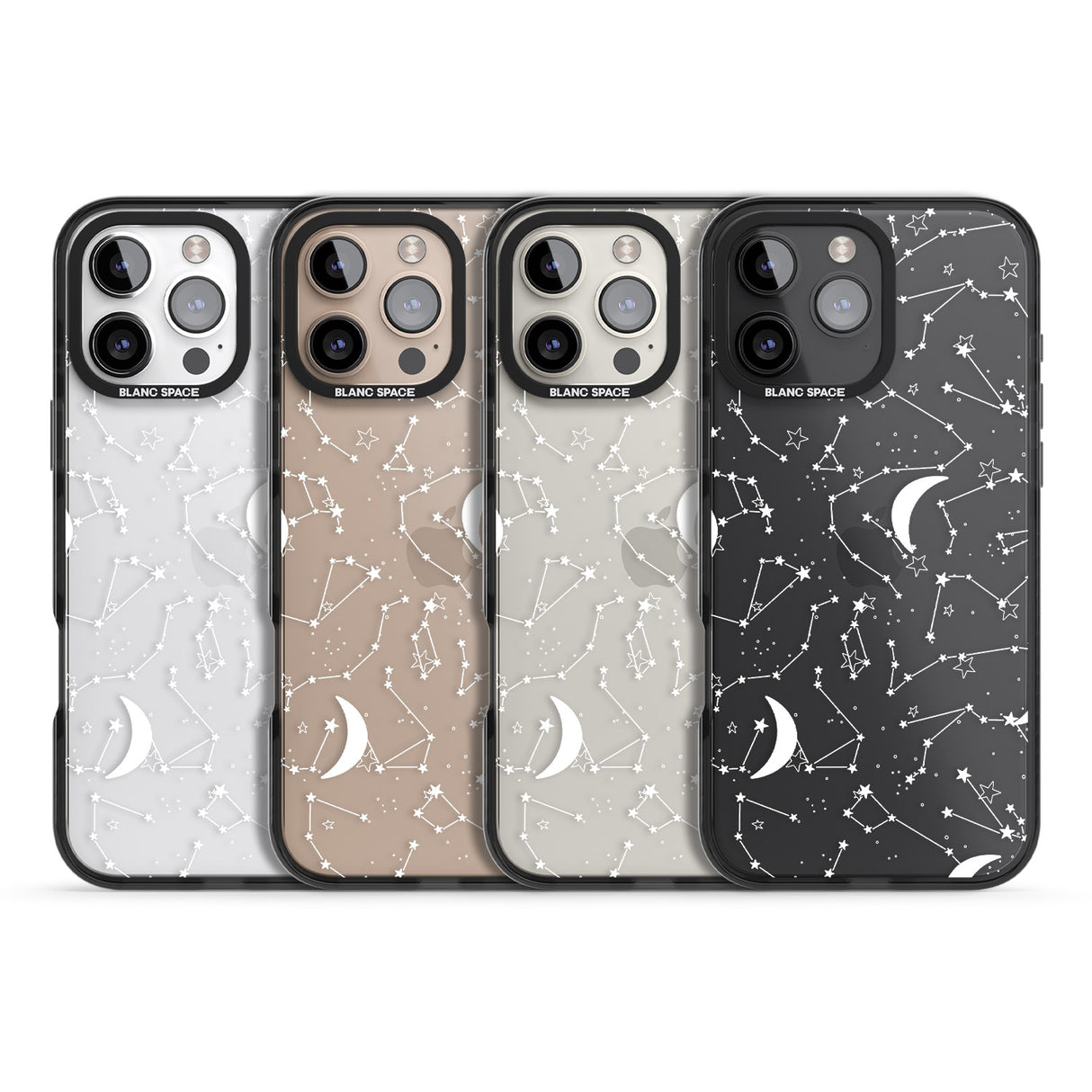 iPhone 16 Pro Max White Constellations Black Impact Phone Case