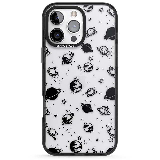 iPhone 16 Pro Max Planets Black Impact Phone Case