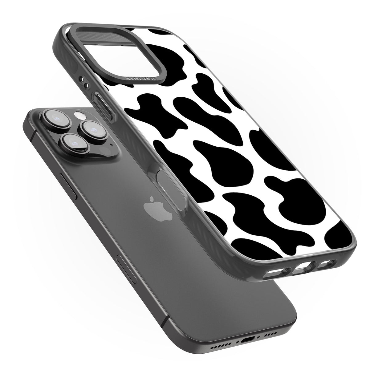 iPhone 16 Pro Max Cow Print Black Impact Phone Case