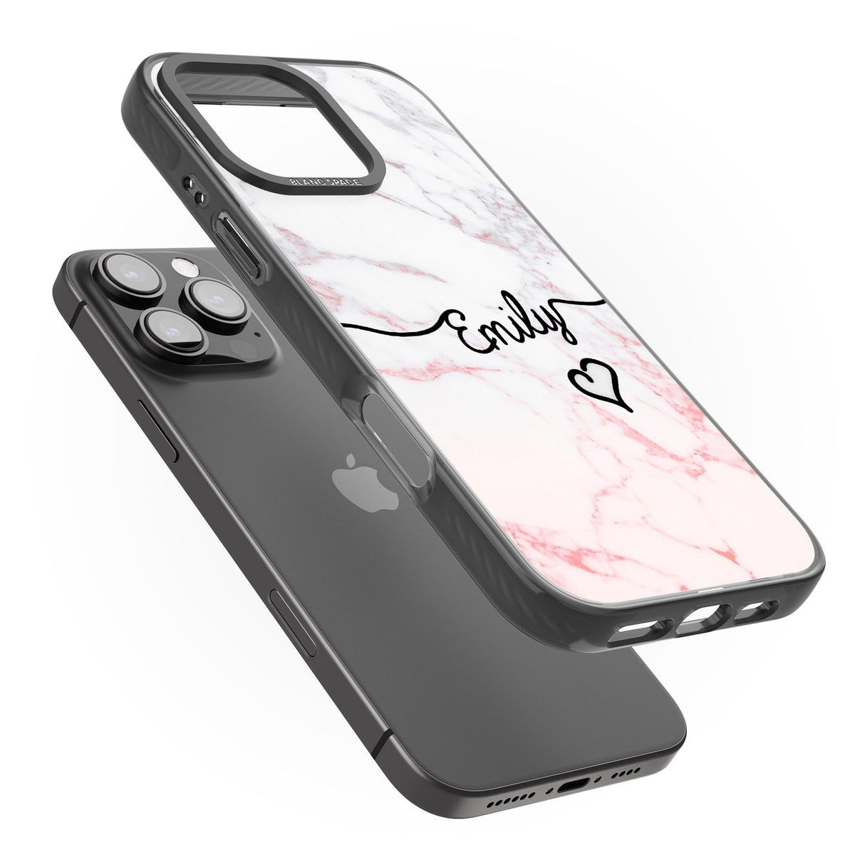 iPhone 16 Pro Max Pink Fade Marble Black Impact Phone Case