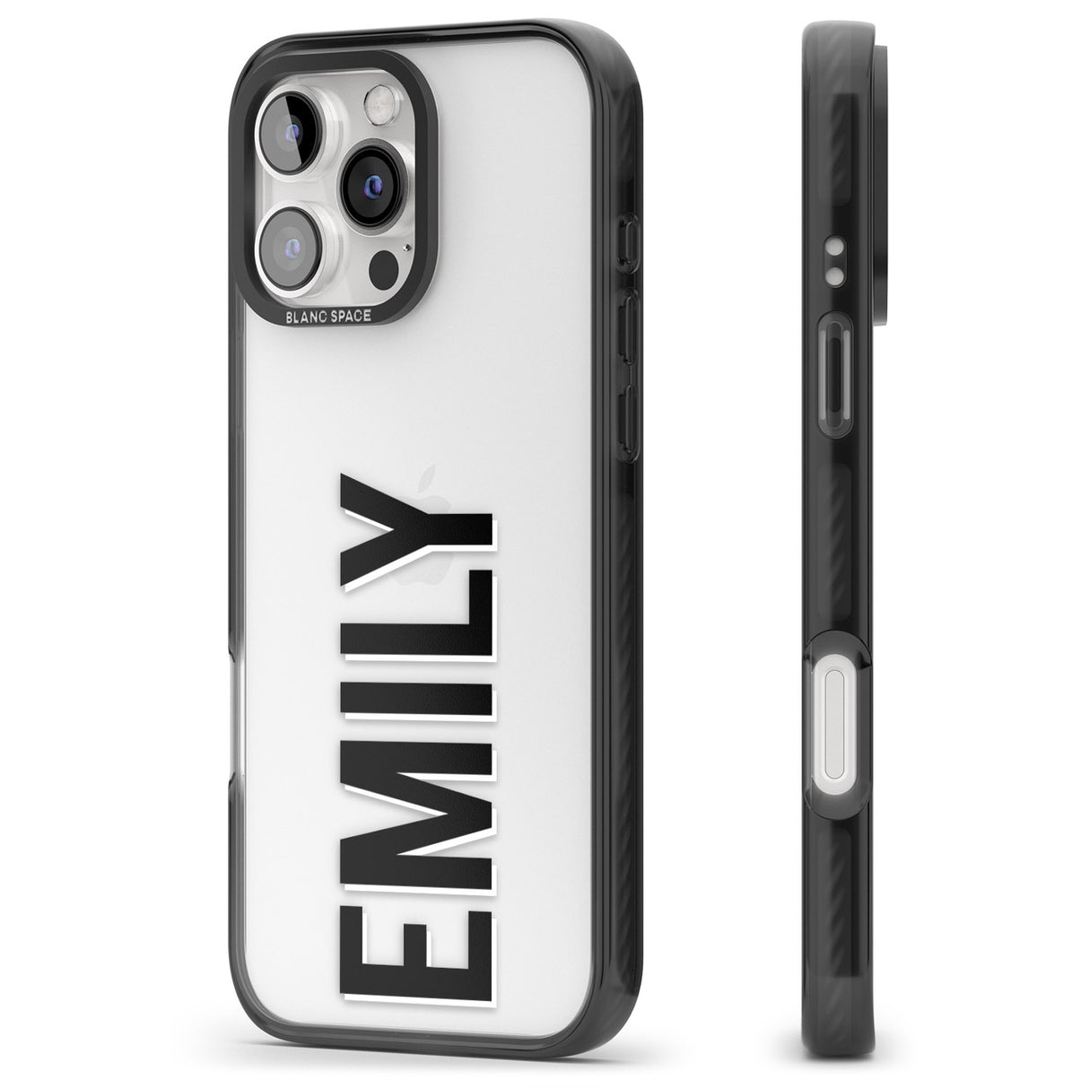 iPhone 16 Pro Max Personalised Clear Text 3A Black Impact Phone Case