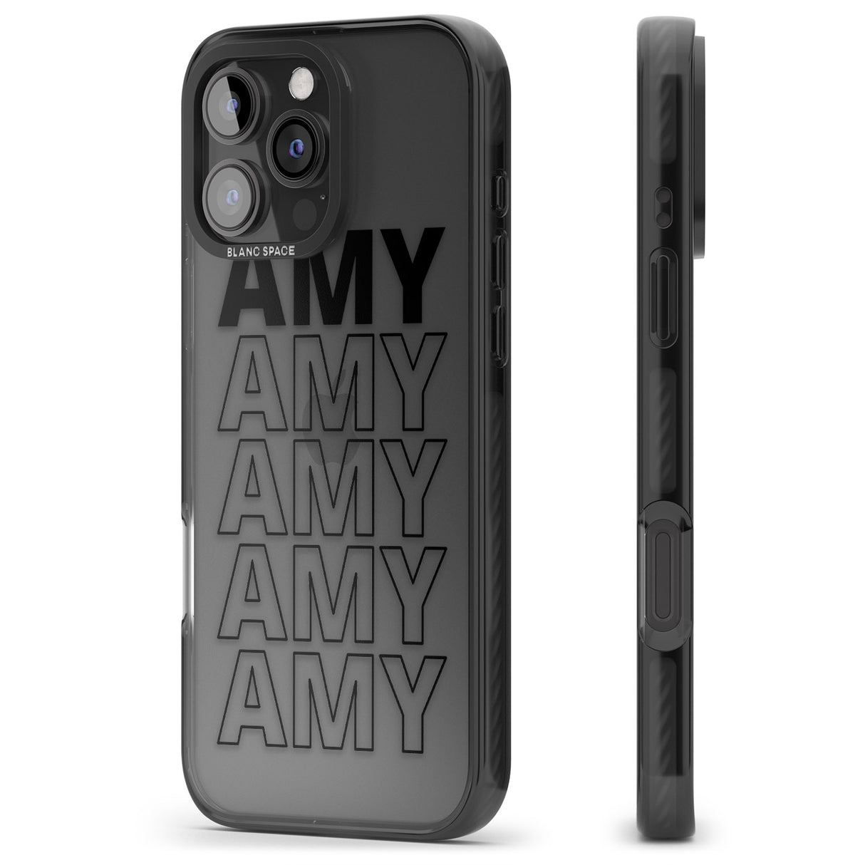 iPhone 16 Pro Max Personalised Clear Text 5A Black Impact Phone Case