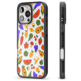 iPhone 16 Pro Max Mixed Kawaii Food Icons - Clear Black Impact Phone Case