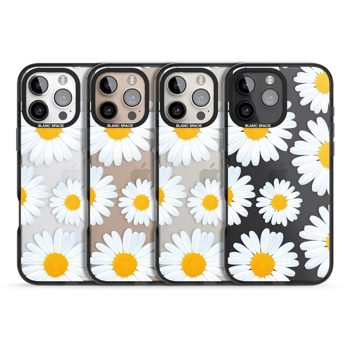 iPhone 16 Pro Max Summer Daisy Black Impact Phone Case