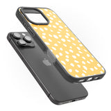 iPhone 16 Pro Max White on Yellow Dalmatian Polka Dot Spots Black Impact Phone Case