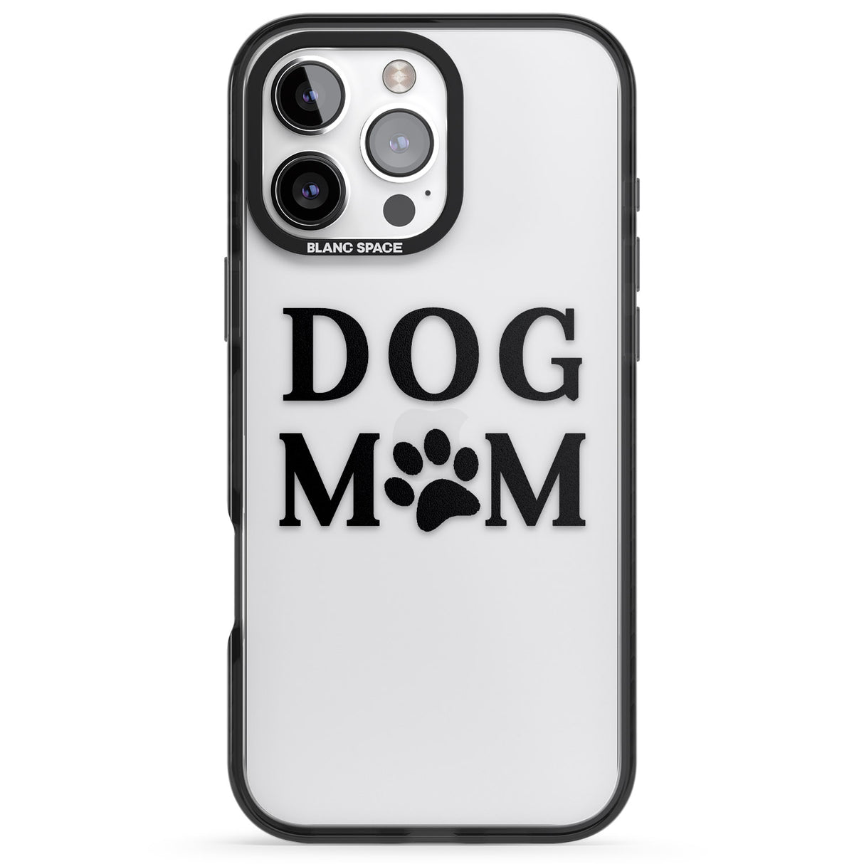 iPhone 16 Pro Max Dog Mom Paw Print Black Impact Phone Case