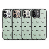 iPhone 16 Pro Max Dachshund Dog Pattern Black Impact Phone Case