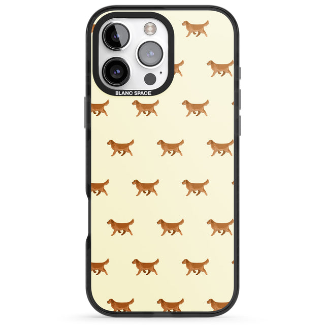 iPhone 16 Pro Max Golden Retriever Dog Pattern Black Impact Phone Case