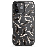 iPhone 16 Pro Max Border Collie Watercolour Dog Pattern Black Impact Phone Case