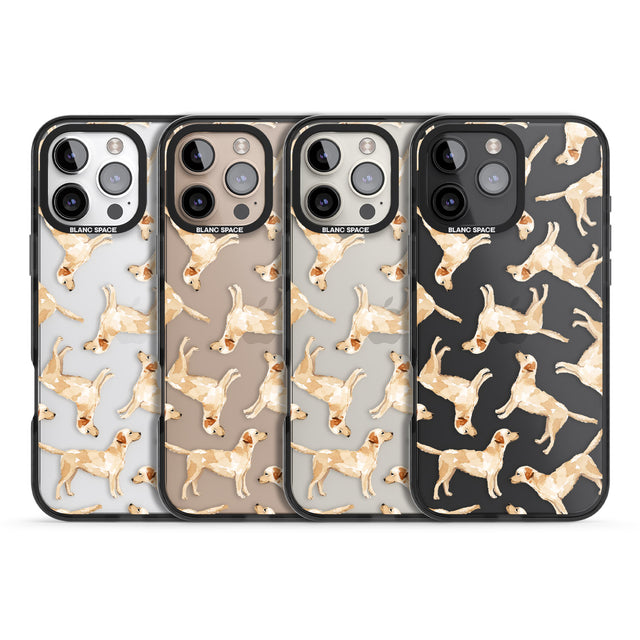 iPhone 16 Pro Max Yellow Labrador Watercolour Dog Pattern Black Impact Phone Case