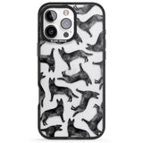 iPhone 16 Pro Max German Shepherd (Black) Watercolour Dog Pattern Black Impact Phone Case