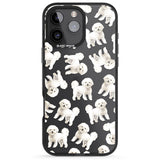 iPhone 16 Pro Max Bichon Frise Watercolour Dog Pattern Black Impact Phone Case