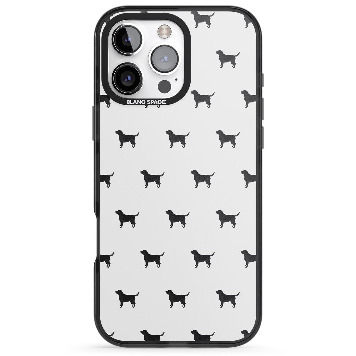 iPhone 16 Pro Max Black Labrador Dog Pattern Black Impact Phone Case