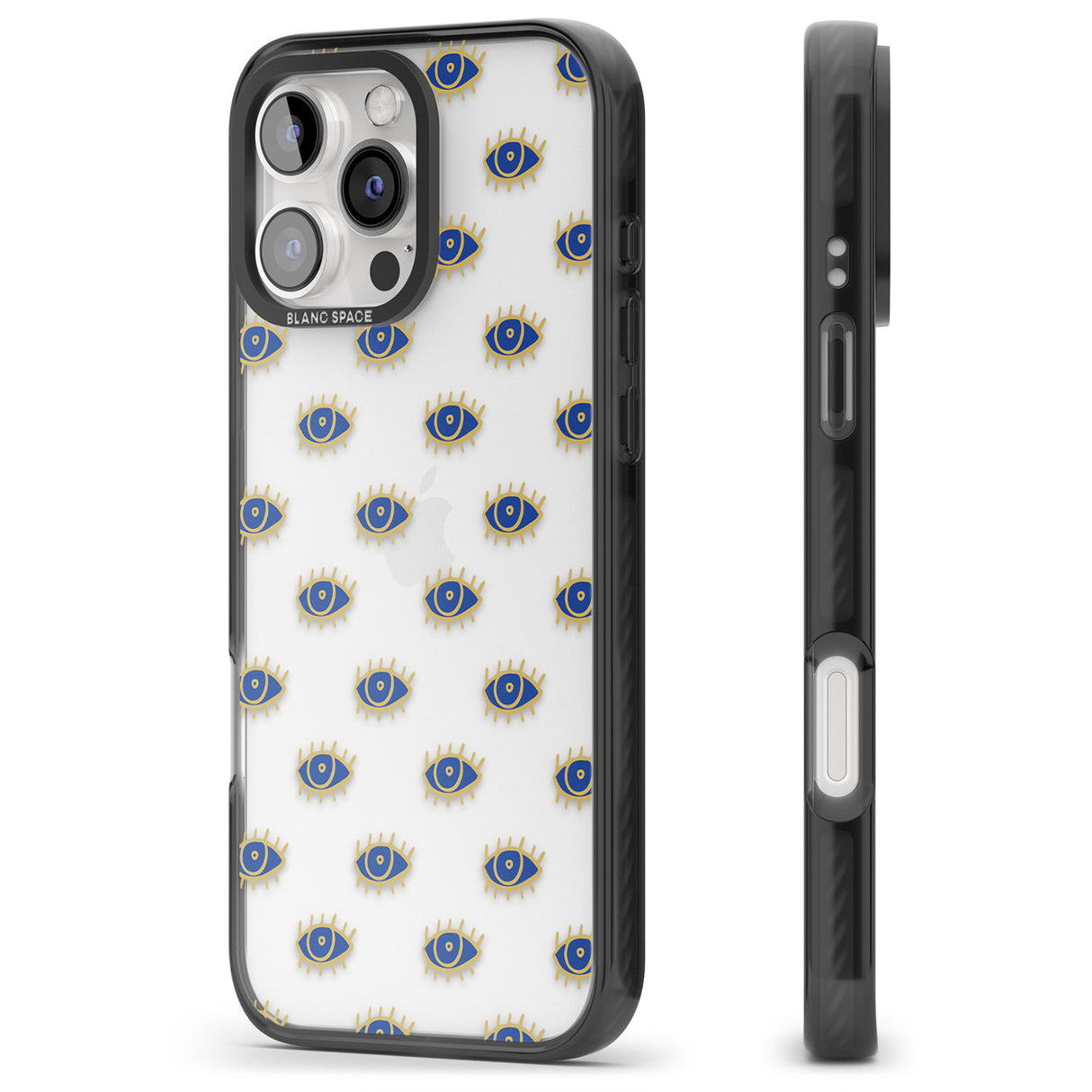 iPhone 16 Pro Max Gold Eyes (Clear) Psychedelic Eyes Pattern Black Impact Phone Case