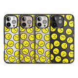 iPhone 16 Pro Max Sad Face Clear Pattern Black Impact Phone Case