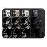 iPhone 16 Pro Max Abstract Continuous Line Faces Clear on Black Black Impact Phone Case