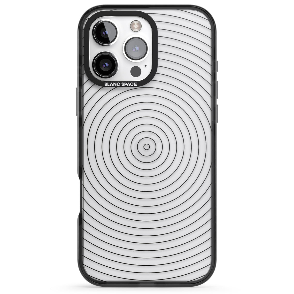 iPhone 16 Pro Max Abstract Lines: Circles Black Impact Phone Case