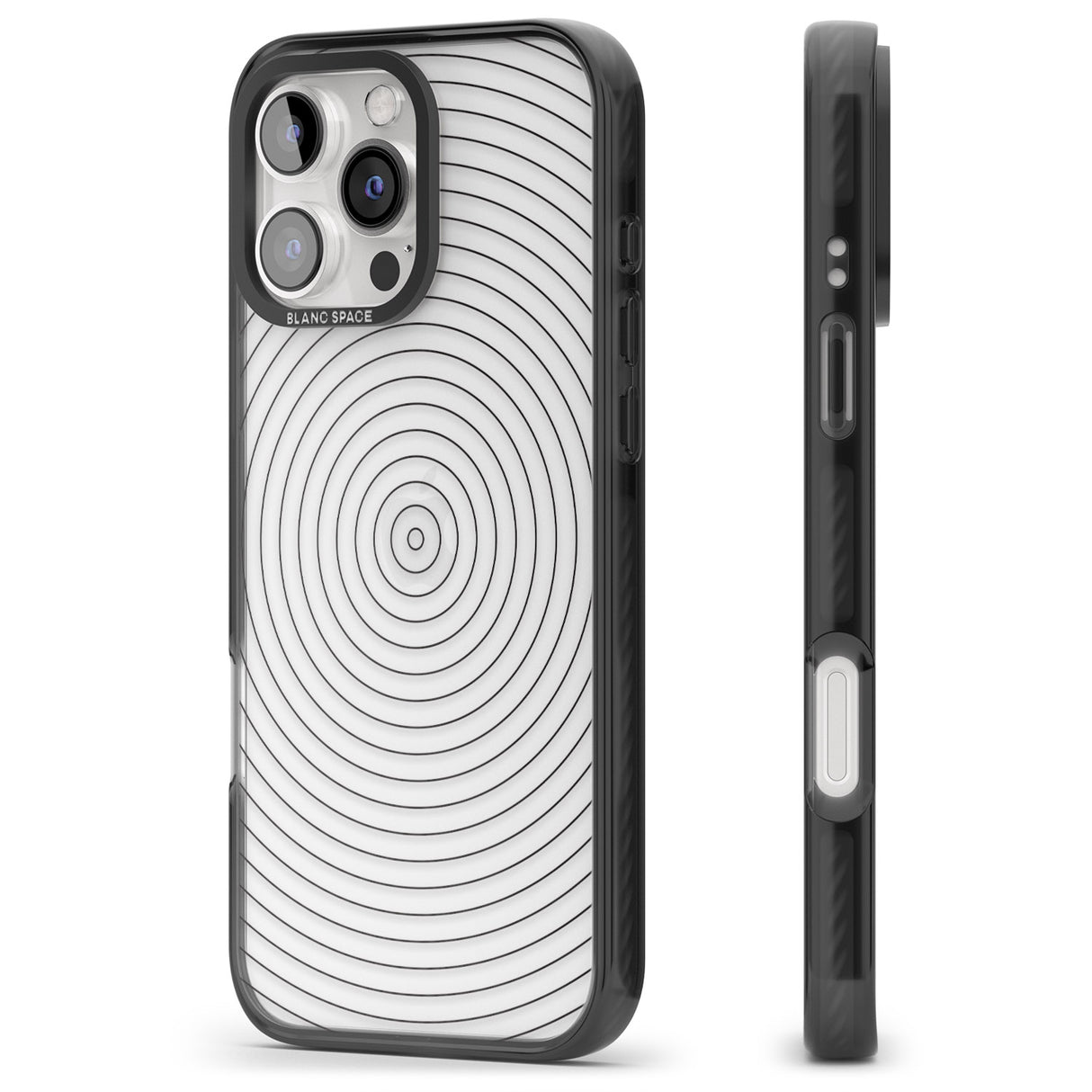 iPhone 16 Pro Max Abstract Lines: Circles Black Impact Phone Case