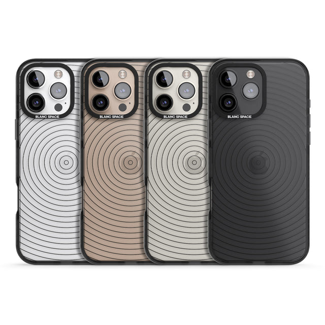 iPhone 16 Pro Max Abstract Lines: Circles Black Impact Phone Case