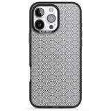 iPhone 16 Pro Max Abstract Lines: Scalloped Pattern Black Impact Phone Case