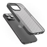 iPhone 16 Pro Max Abstract Lines: Scalloped Pattern Black Impact Phone Case