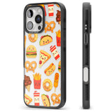 iPhone 16 Pro Max Fast Food Patterns Kawaii Fast Food Mix Black Impact Phone Case